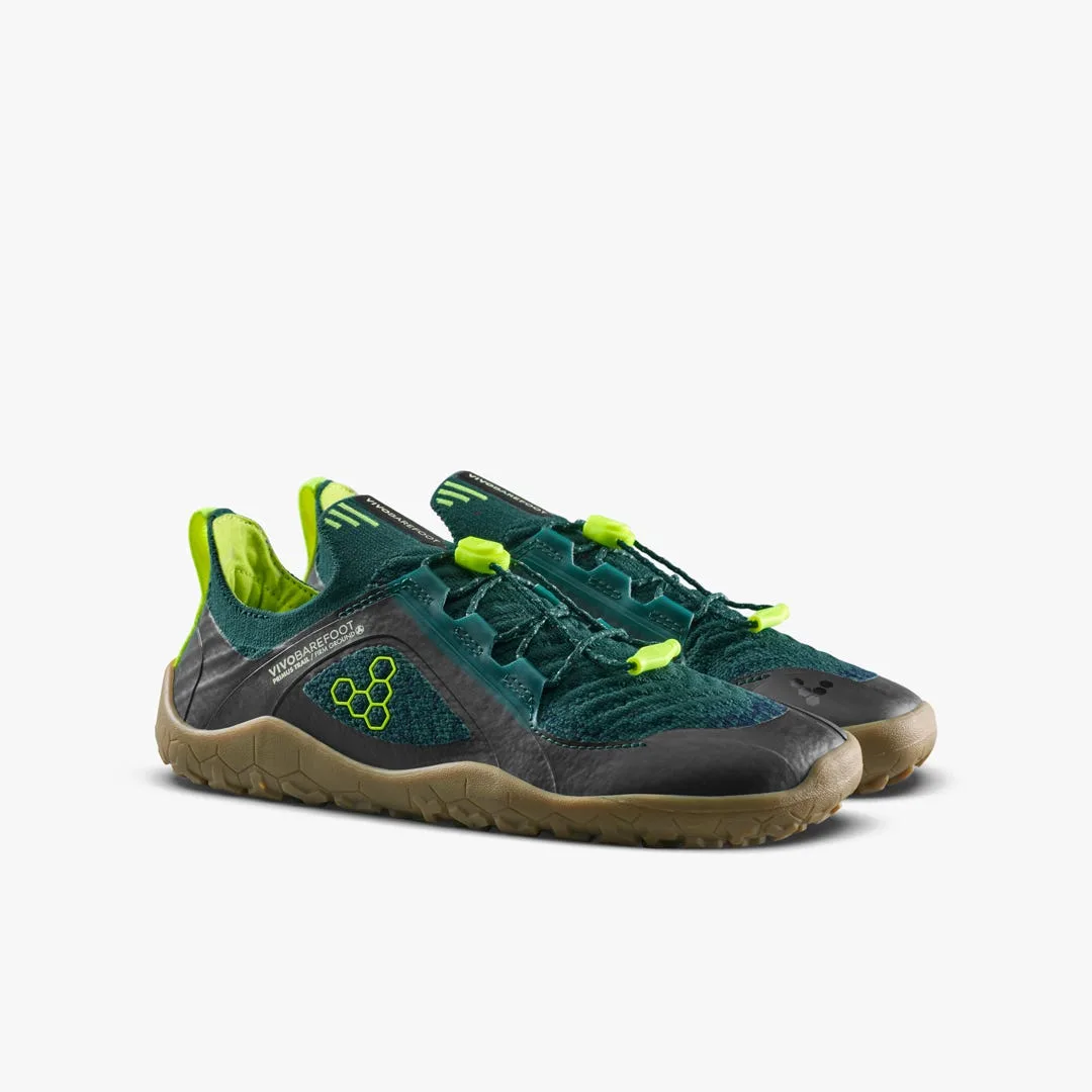 Кроссовки Vivobarefoot Primus Trail Knit FG — для подростков, зелёный с лимонным, фото 4