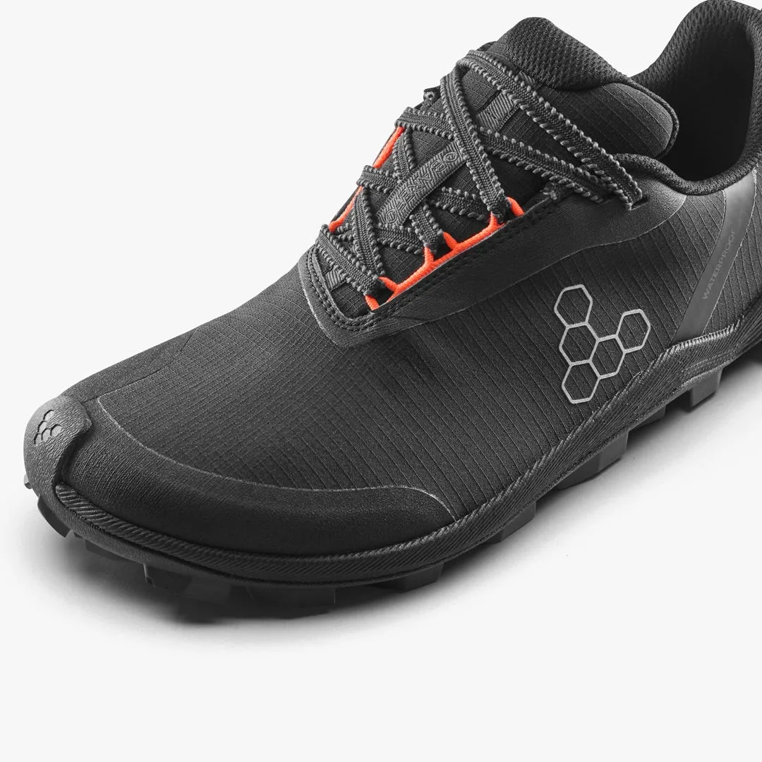 Кроссовки Vivobarefoot Primus Trail Flow Waterproof — мужская модель, чёрный с красным, фото 6