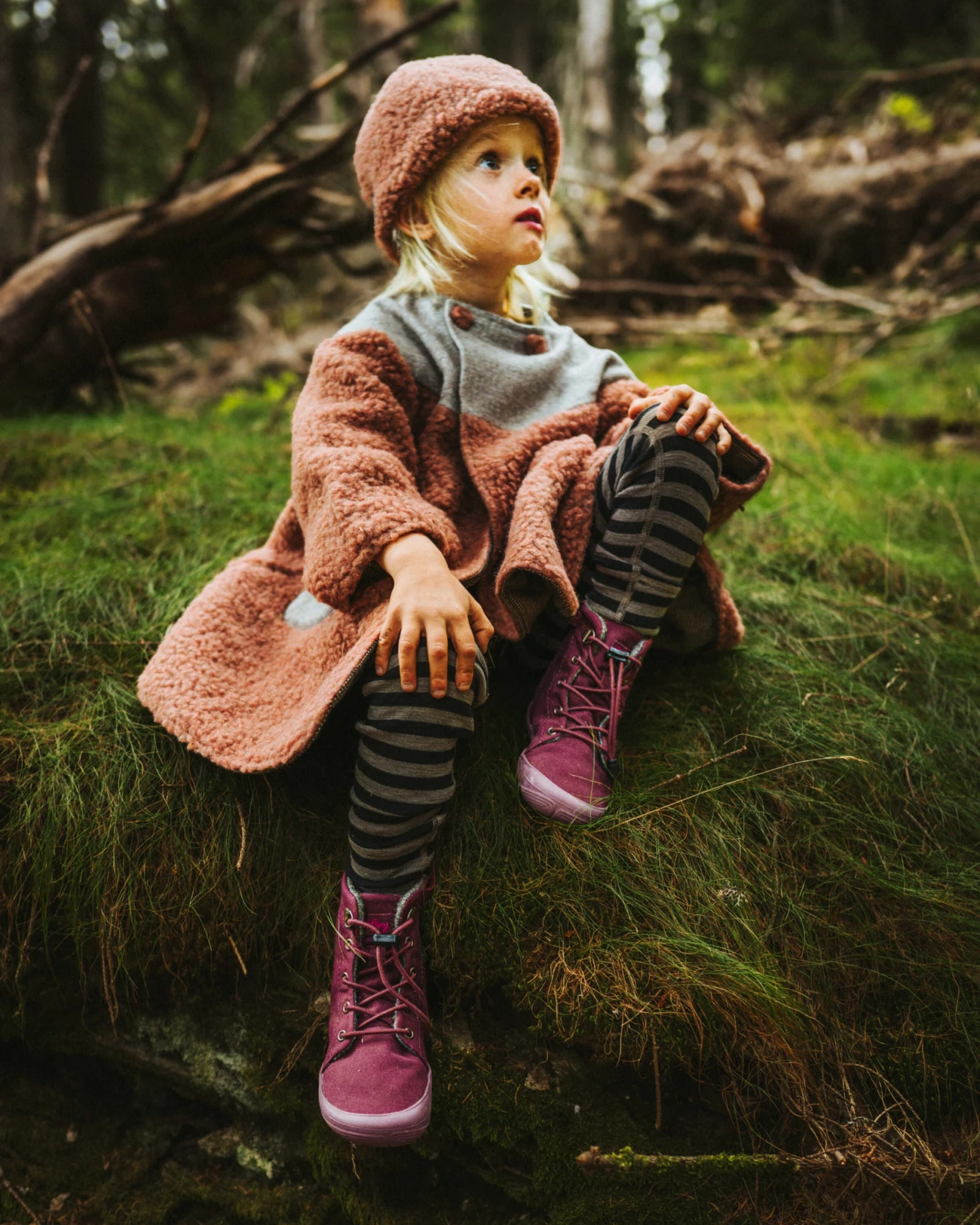 Босоногие ботинки Wildling Haldy burgunder для детей — красный, фиолетовый, фото 2