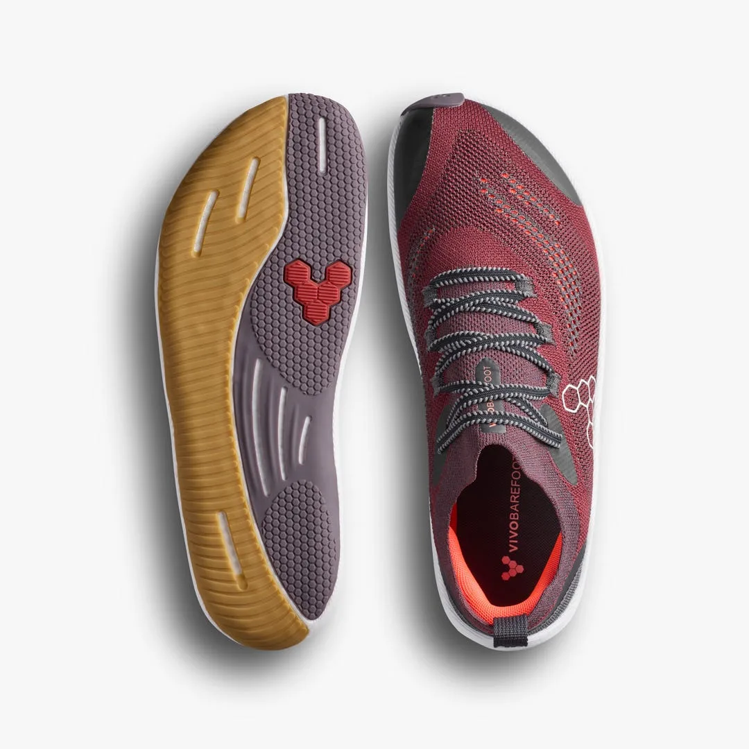Кроссовки Vivobarefoot Primus Flow Knit — мужская модель, тёмно-бордовый, фото 2